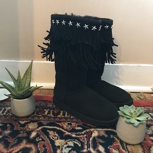 NEW Ugg x Jimmy Choo Fringe Boots